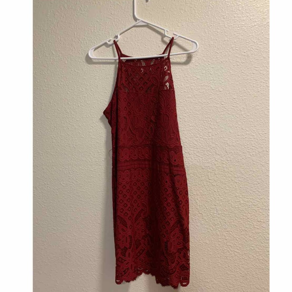 Red Lace Express Mini Dress